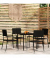 vidaXL 5 Piece Garden Dining Set Black