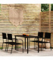 vidaXL 5 Piece Garden Dining Set Black