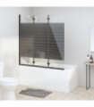 Foldable Shower Enclosure 3 Panels 130x130 cm ESG Black