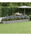 Garden Planter Powder-coated Steel 450x140x36 cm Silver