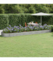 Garden Planter Powder-coated Steel 600x140x36 cm Silver