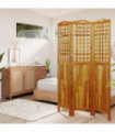 3-Panel Room Divider 121.5x2x180 cm Solid Wood Acacia