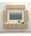 6 Piece TV Cabinet Set Sonoma Oak Engineered Wood