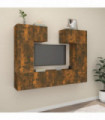 6 Piece TV Cabinet Set Smoked Oak Engineered Wood