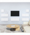7 Piece TV Cabinet Set White Engineered Wood