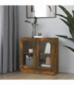 Vitrine Cabinet Smoked Oak 82.5x30.5x80 cm Engineered Wood