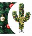 Christmas Cactus with Stand and LED Green 210 cm PVC