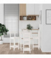5 Piece Bar Set White Solid Wood Pine
