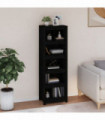 Book Cabinet Black 50x35x154 cm Solid Wood Pine