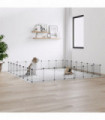 vidaXL 28-Panel Pet Cage with Door Black 35x35 cm Steel