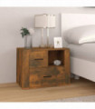 Bedside Cabinet Smoked Oak 60x36x45 cm Engineered Wood