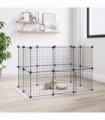 vidaXL 20-Panel Pet Cage with Door Black 35x35 cm Steel
