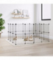 vidaXL 28-Panel Pet Cage with Door Black 35x35 cm Steel