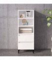 Highboard High Gloss White 40x36x110 cm Engineered Wood