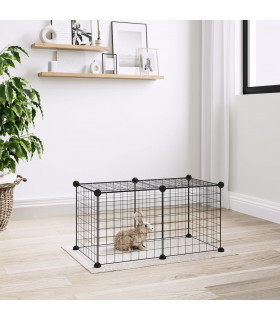 8-Panel Pet Cage Black 35x35 cm Steel