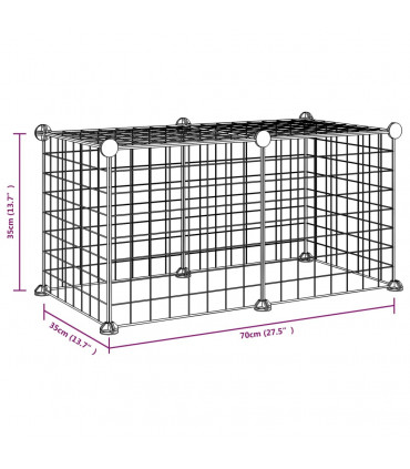 8-Panel Pet Cage Black 35x35 cm Steel