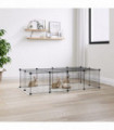 vidaXL 20-Panel Pet Cage with Door Black 35x35 cm Steel