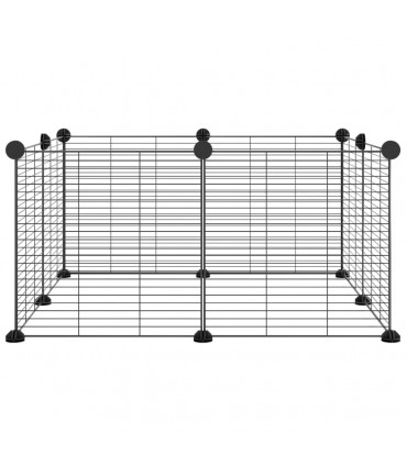 8-Panel Pet Cage Black 35x35 cm Steel