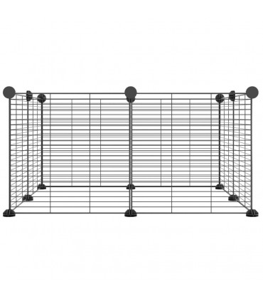 8-Panel Pet Cage Black 35x35 cm Steel