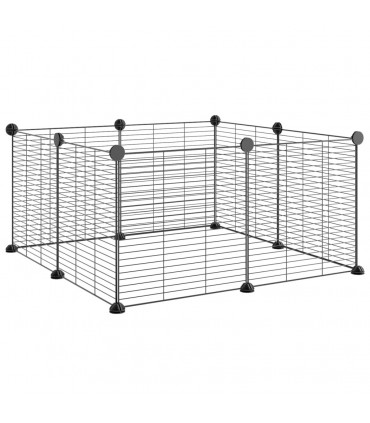 8-Panel Pet Cage Black 35x35 cm Steel