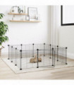 vidaXL 12-Panel Pet Cage with Door Black 35x35 cm Steel