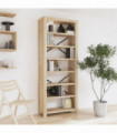 7-Tier Bookcase 80x30x200 cm Solid Wood Acacia