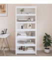 Book Cabinet White 80x35x183 cm Solid Wood Pine