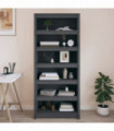 Book Cabinet Grey 80x35x183 cm Solid Wood Pine