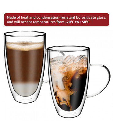 Double Wall Glasses Pivano Barware Clear 15.5 x 9 x 5.8 cm Borosilicate Glass