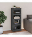 Book Cabinet Grey 50x35x125.5 cm Solid Wood Pine