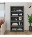 Book Cabinet Grey 80x35x154 cm Solid Wood Pine