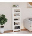 Book Cabinet White 50x35x154 cm Solid Wood Pine