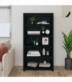Book Cabinet Black 80x35x154 cm Solid Wood Pine