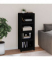 Book Cabinet Black 50x35x125.5 cm Solid Wood Pine