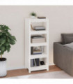 Book Cabinet White 50x35x125.5 cm Solid Wood Pine