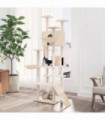 Cat Tree with Sisal Scratching Posts Cream 191 cm