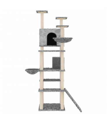 Cat Tree with Sisal Scratching Posts Light Grey 191 cm