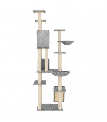 Cat Tree with Sisal Scratching Posts Light Grey 191 cm
