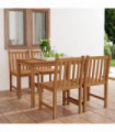 5 Piece Garden Dining Set Solid Teak Wood
