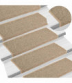 Self-adhesive Stair Mats 15 pcs Dark Beige 65x25 cm