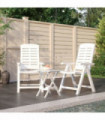 3 Piece Garden Dining Set White Polypropylene