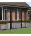 Fence Gate with Spear Top Black 103x200 cm Powder-coated Steel