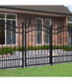 Fence Gate with Spear Top Black 103x175 cm Powder-coated Steel