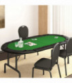10-Player Folding Poker Tabletop Green 208x106x3 cm