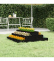 Planter Black 80x80x27 cm Solid Wood Pine