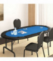 10-Player Folding Poker Tabletop Blue 208x106x3 cm