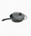 Wok Grey 28cm Durastone Ceramic Stone Interior Coating Wok with Lid