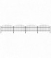 Garden Fence with Spear Top Steel (0.75-1)x6.8 m Black