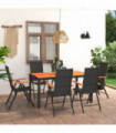 vidaXL 7 Piece Garden Dining Set Black and Brown