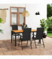 vidaXL 5 Piece Garden Dining Set Black and Brown
